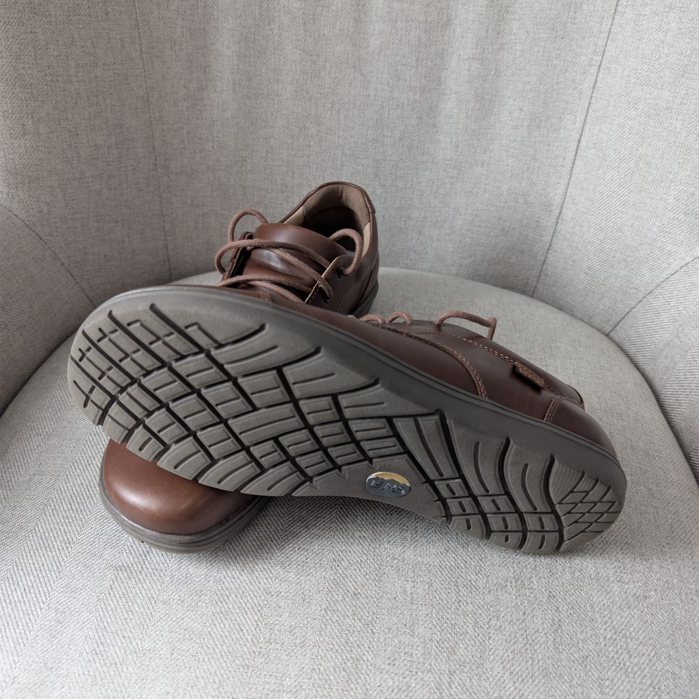 Men's Lems Nine2Five Brown Leather Barefoot Dress Shoes Size 12 - Picture 2 of 6